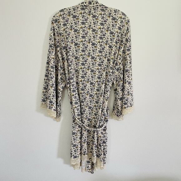 EUC ThirdLove Wonderknit Kimono Lace Robe Floral Purple Loungewear‎ Sexy Size 1X - Picture 4 of 7